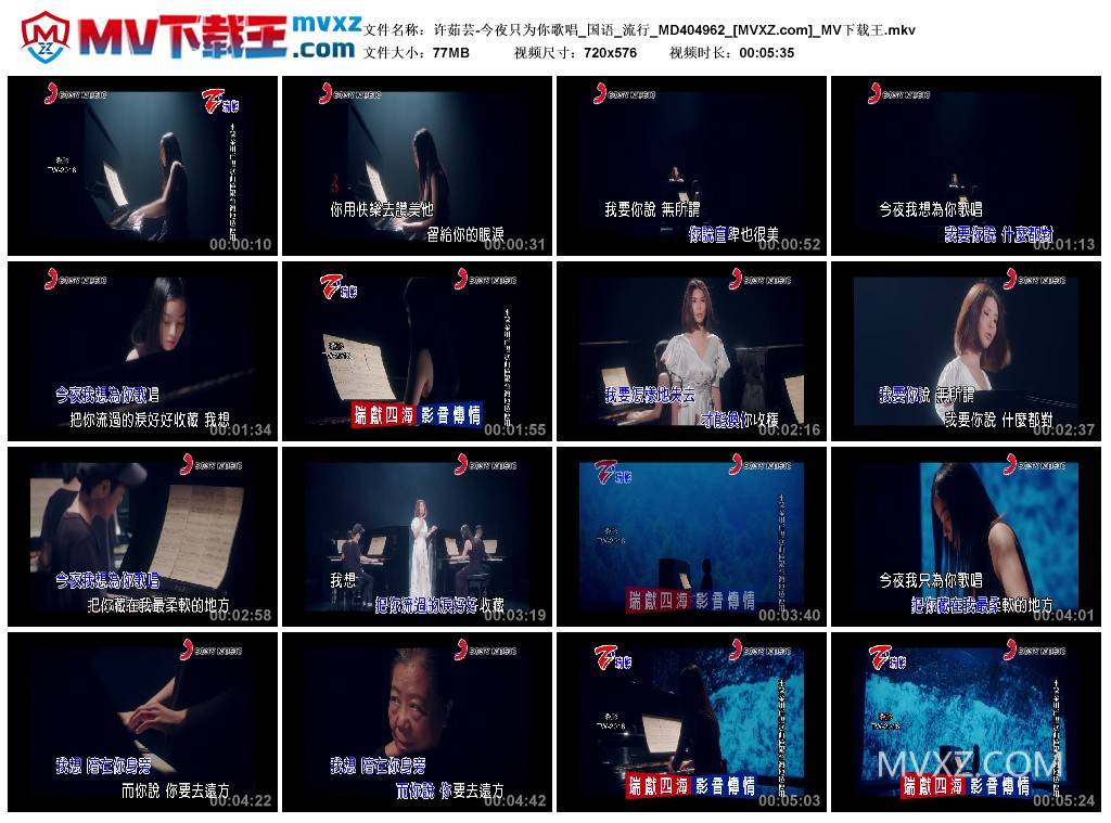 许茹芸-今夜只为你歌唱_国语_流行_MD404962